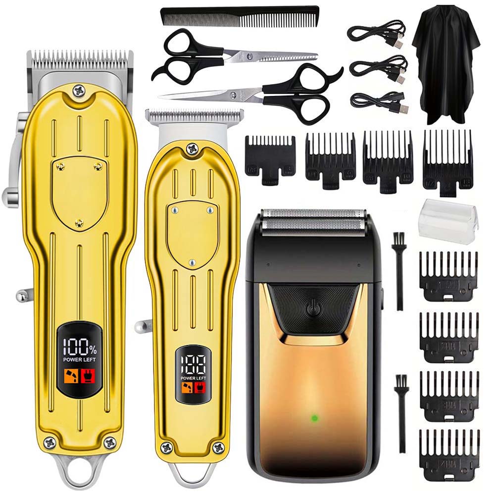 Men'S Grooming Kits - Professional Hair Clipper Set with LCD