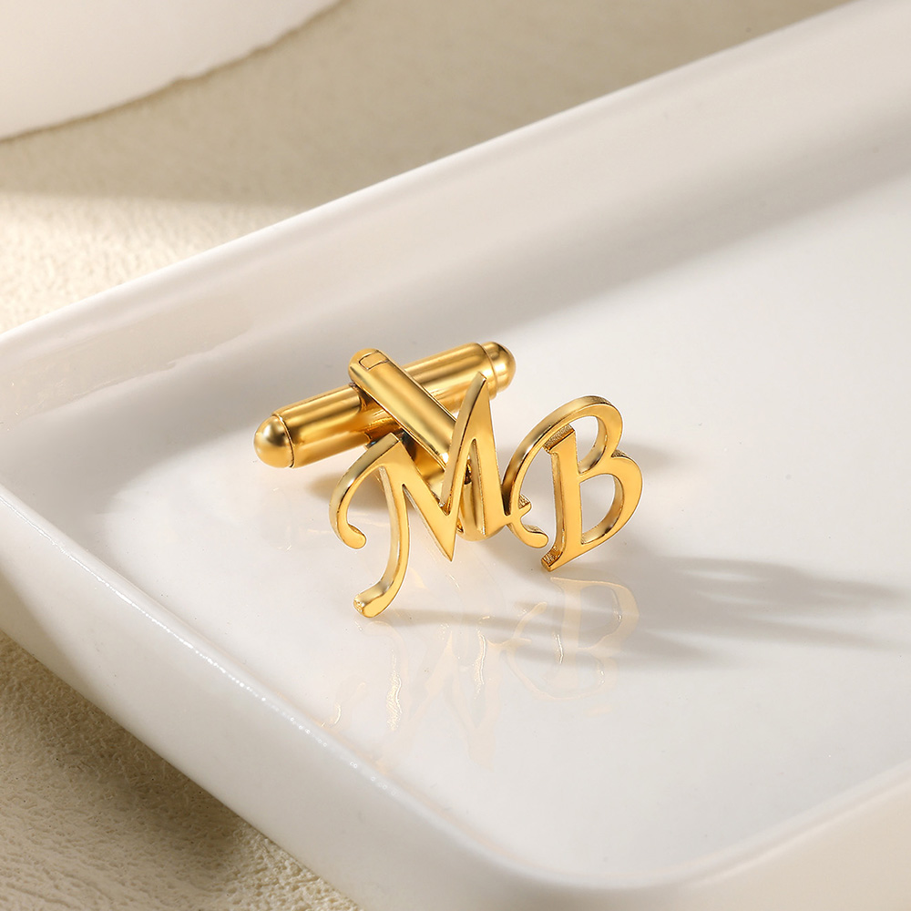 Customized Initial Letter Cuff - Men'S Groom ulasan dan harga