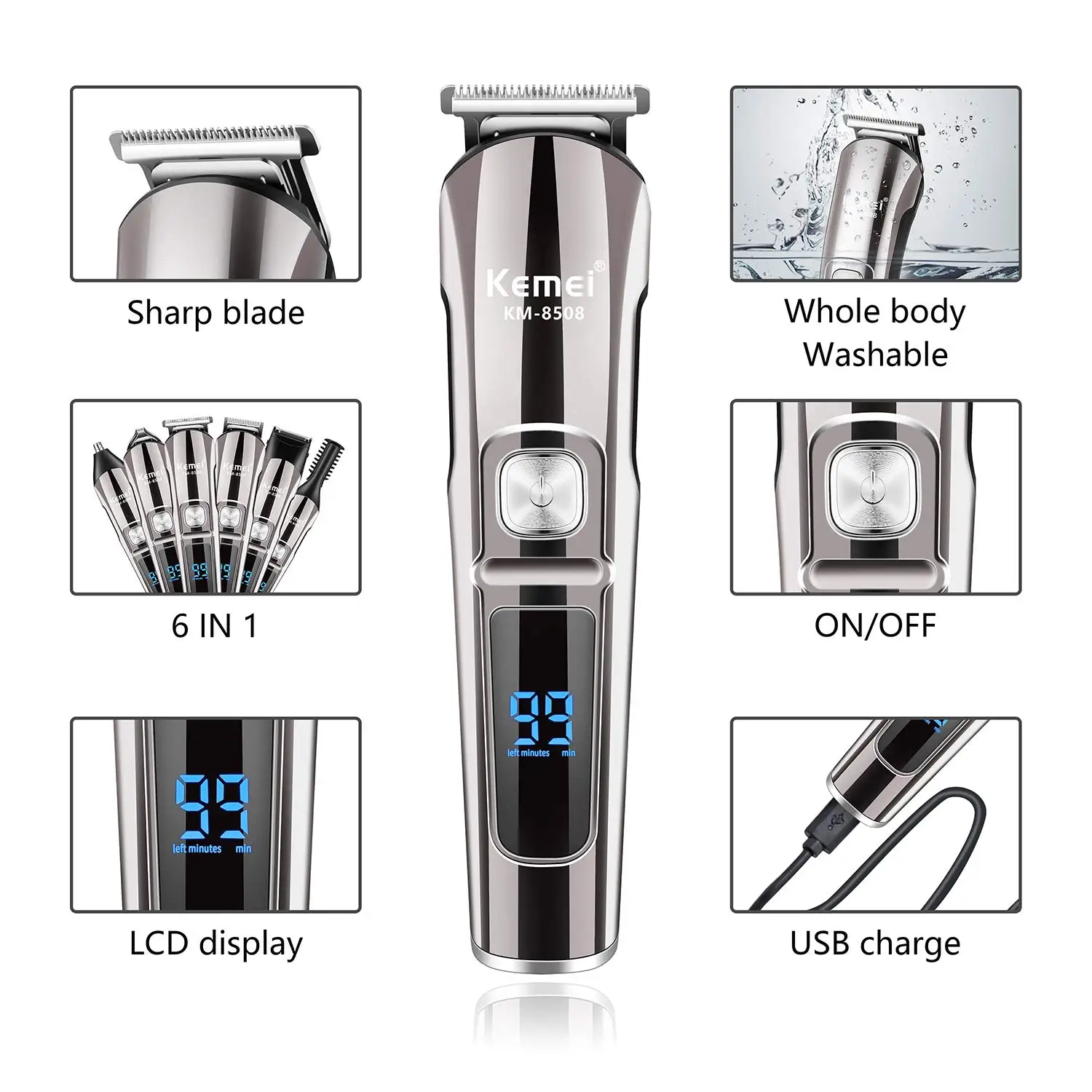 Kemei Professional Multifuncti - Mens Grooming Box ulasan dan harga